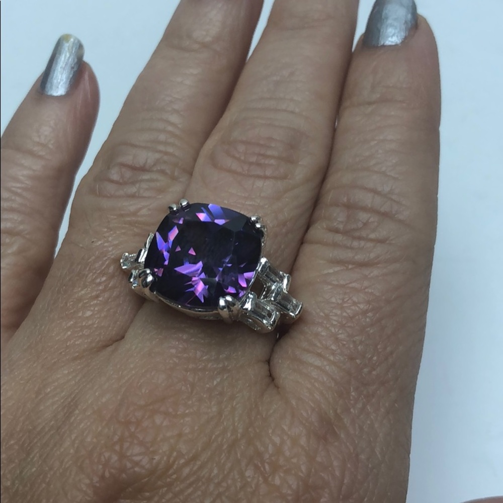 Silver purple Ring New sz 8.5